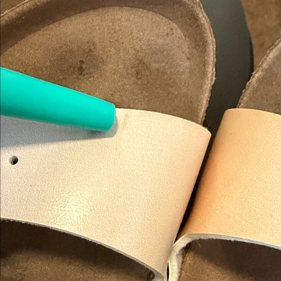 Birkenstock Arizona Two-Strap Sandals in Vegan Ombre Purple Fog/Apricot - size 7 - Picture 15 of 15